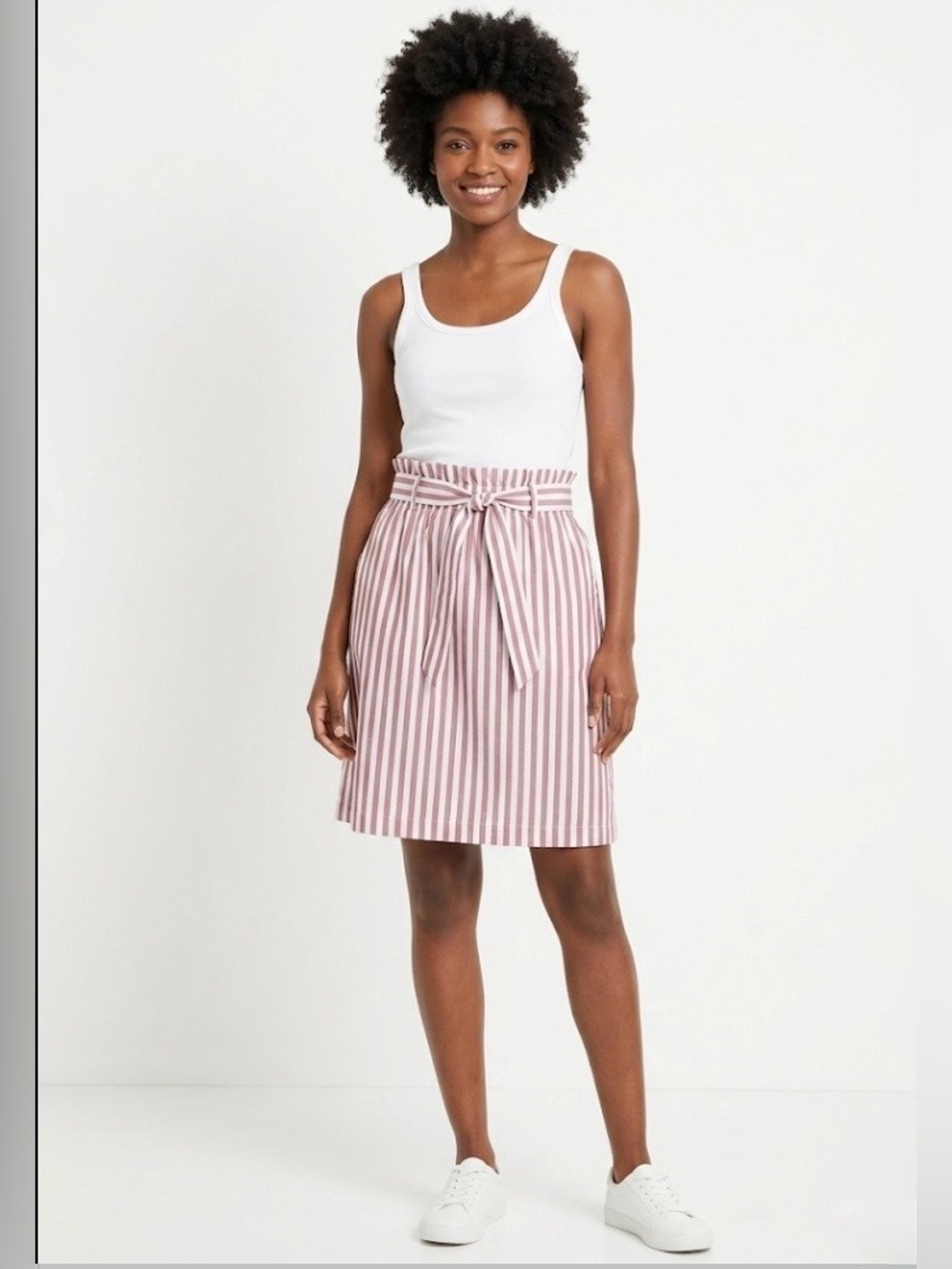 Liz Claiborne Red & White Striped Skirt with Pockets – Size Large